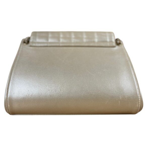 CHANEL Chocolate Bar Soft Gold Chain Bag Shoulder Crossbody 2 Way Metallic CC - Picture 7 of 16